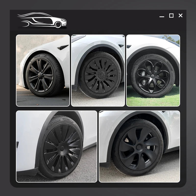 4PCS for TESLA Model Y Vehicle Full Coverage Blade Wheel Cover Cap 19 Inches Hubcaps  Automobile Replacement Accessories