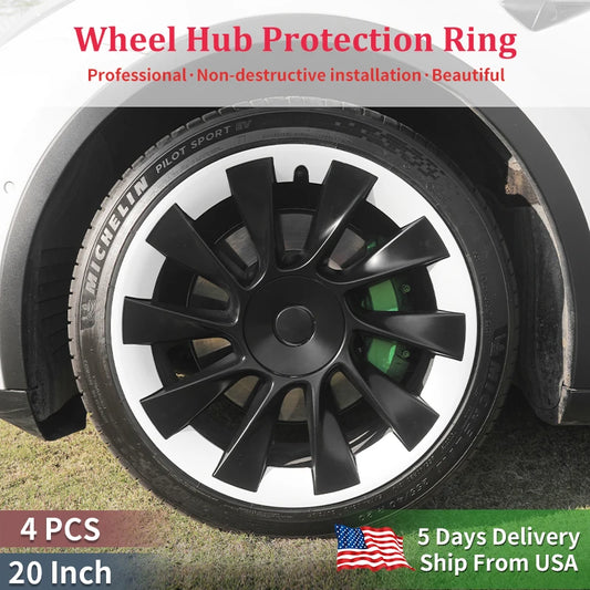 4PCS/Set 20inch Hub Protection Ring Wheel Cover Design For Tesla Model Y Hight Performance Protective Full Rim Cover Accessories