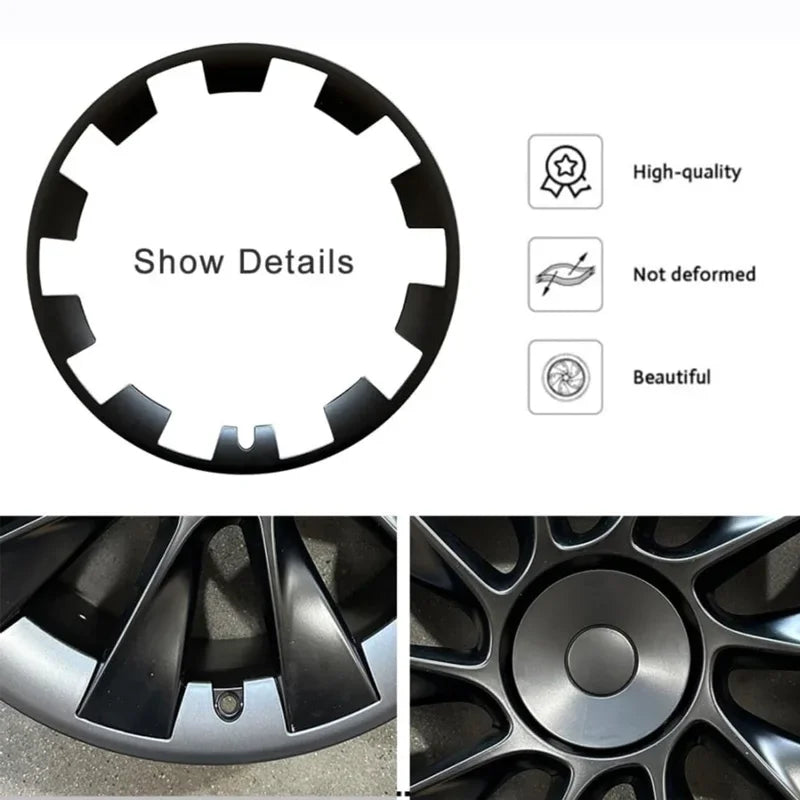 For Tesla Model Y 20 Inch Rim Wheel Hub Protection Patch Protectors ABS Wheel Guard Covers Accessories Auto Exterior 2018-2024