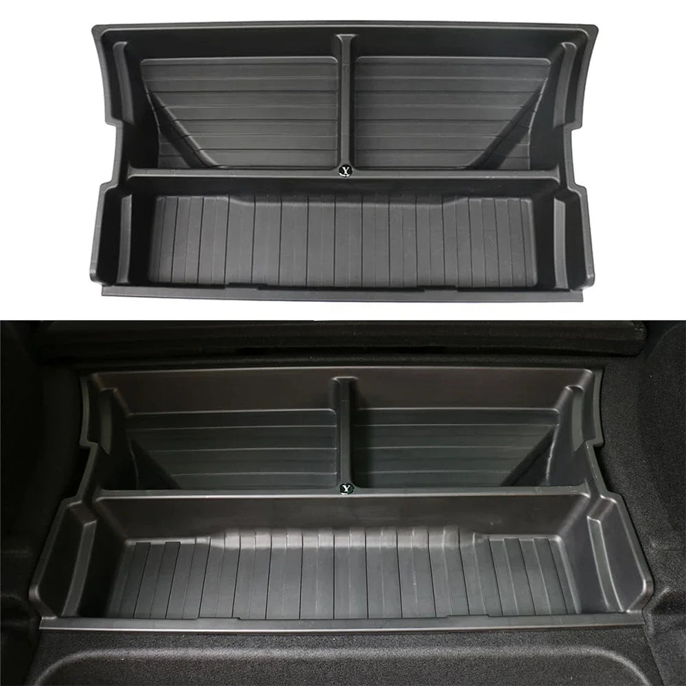 Frunk Storage Organizer Tray Rear Trunk Upper and Lower Rear Storage Bins Boxes for Tesla Model Y 2020-2024 Accessories