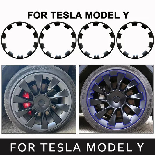 For Tesla Model Y 20 Inch Rim Wheel Hub Protection Patch Protectors ABS Wheel Guard Covers Accessories Auto Exterior 2018-2024