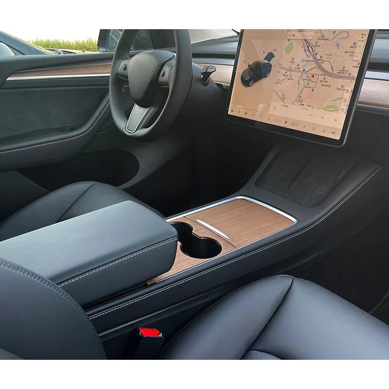 For Tesla Model 3 Model Y Center Console Cover Central Control Panel ABS Interior Decor Car Accessories Matte White 2021-2023