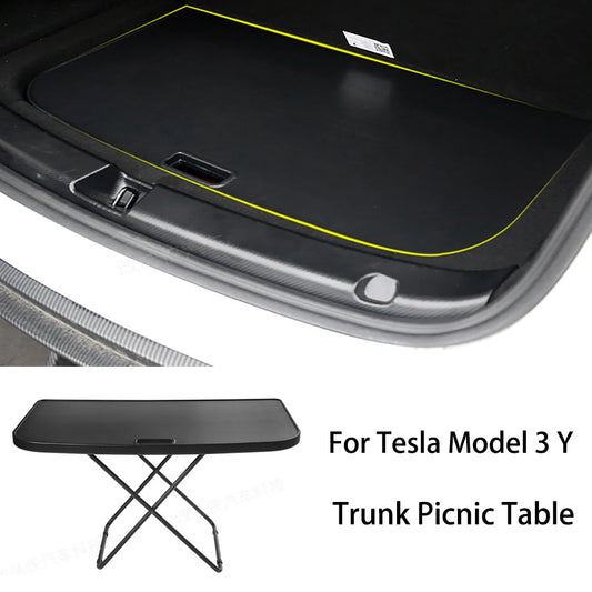 For Tesla Model Y 3 Travel Trunk Table Board Portable Folding Picnic Table Chairs Travel Trunk Specific Accessories